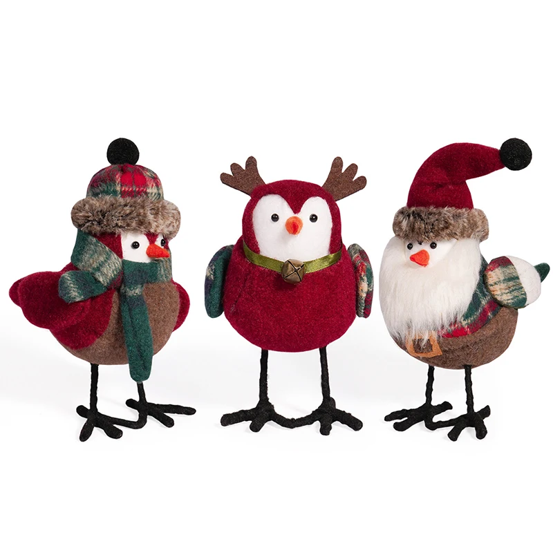 

Christmas Birds Table Ornaments Christmas Birds Table Decorations Cute Vivid Xmas Fabric Birds Table Top Ornaments