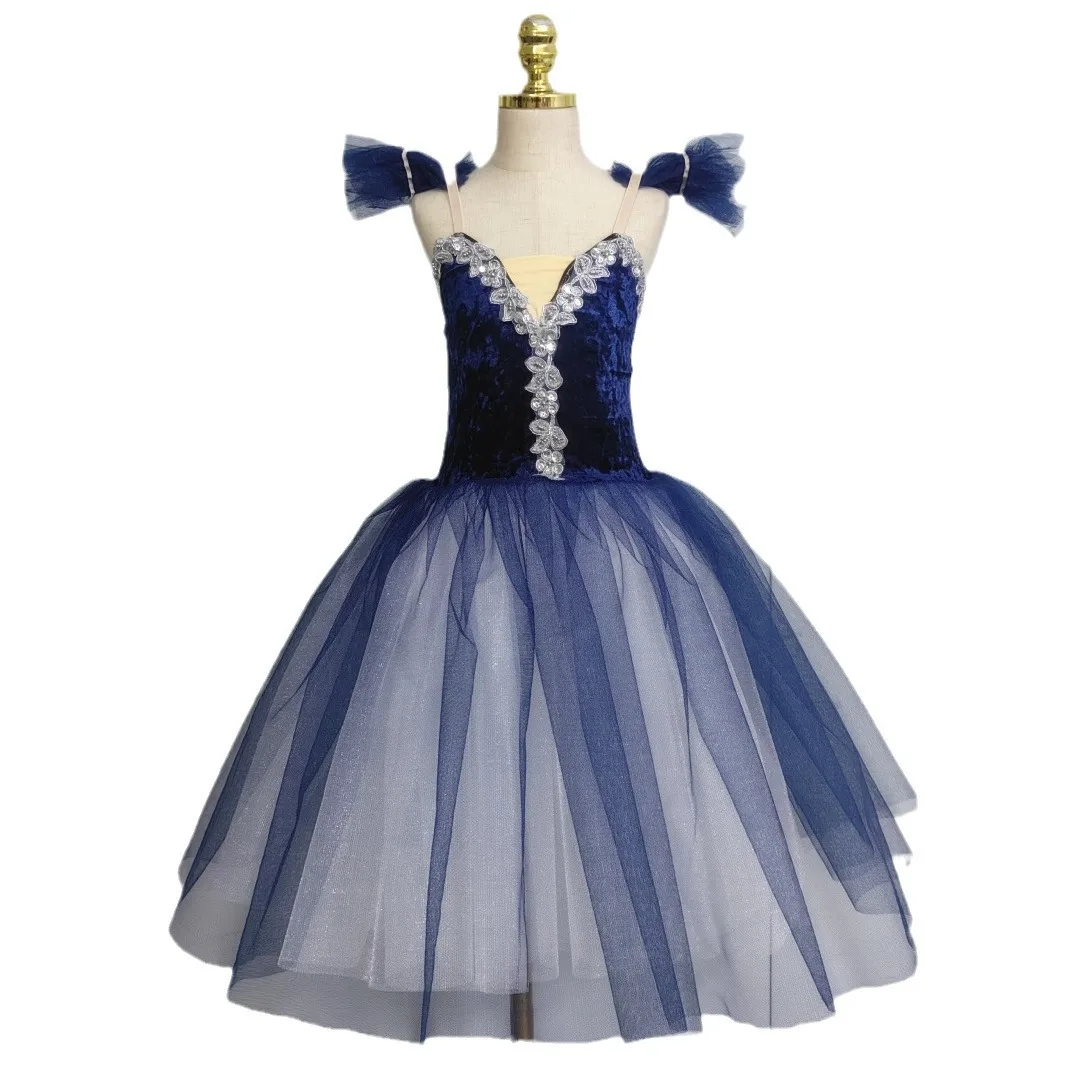 3-color navy blue red sapphire blue flannel children's dance dress costume Swan Lake adult tutu