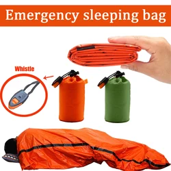 Portable Waterproof Emergency Survival Sleeping Bag Outdoor Edc Camping Gear Thermal Sack First Aid Rescue Kit Mylar Blanket