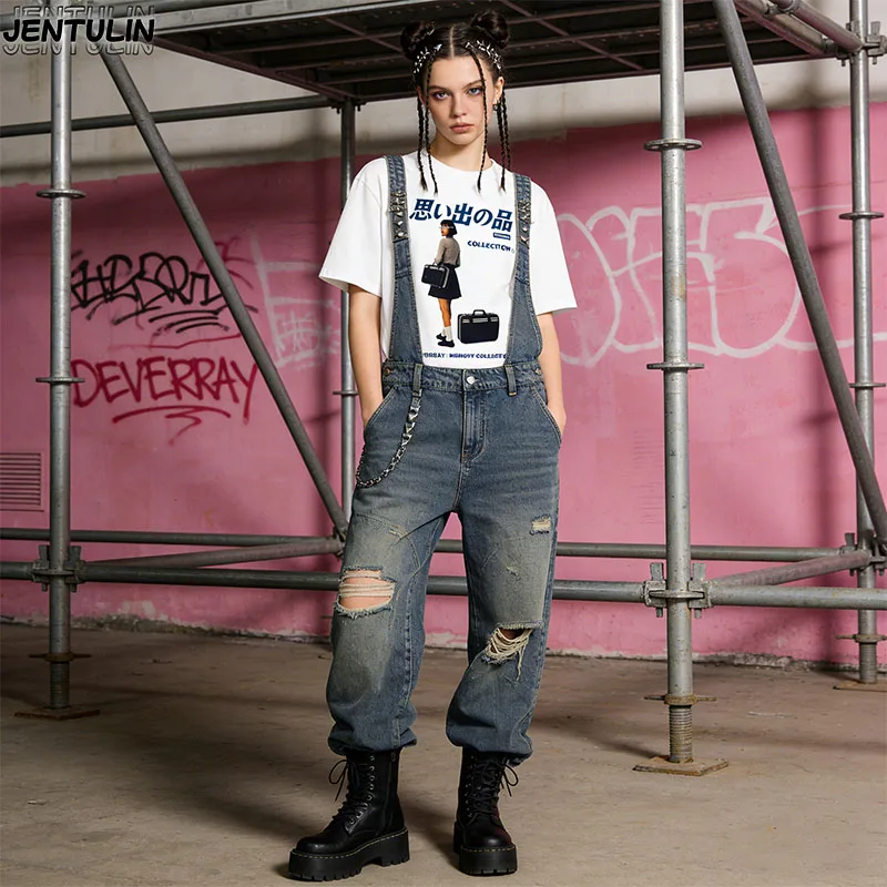 New Punk-Style Trash Graphic Short Sleeved T-shirts For Men's Comfortable Contemporary Oversized T-shirt Harajuku Memory Print