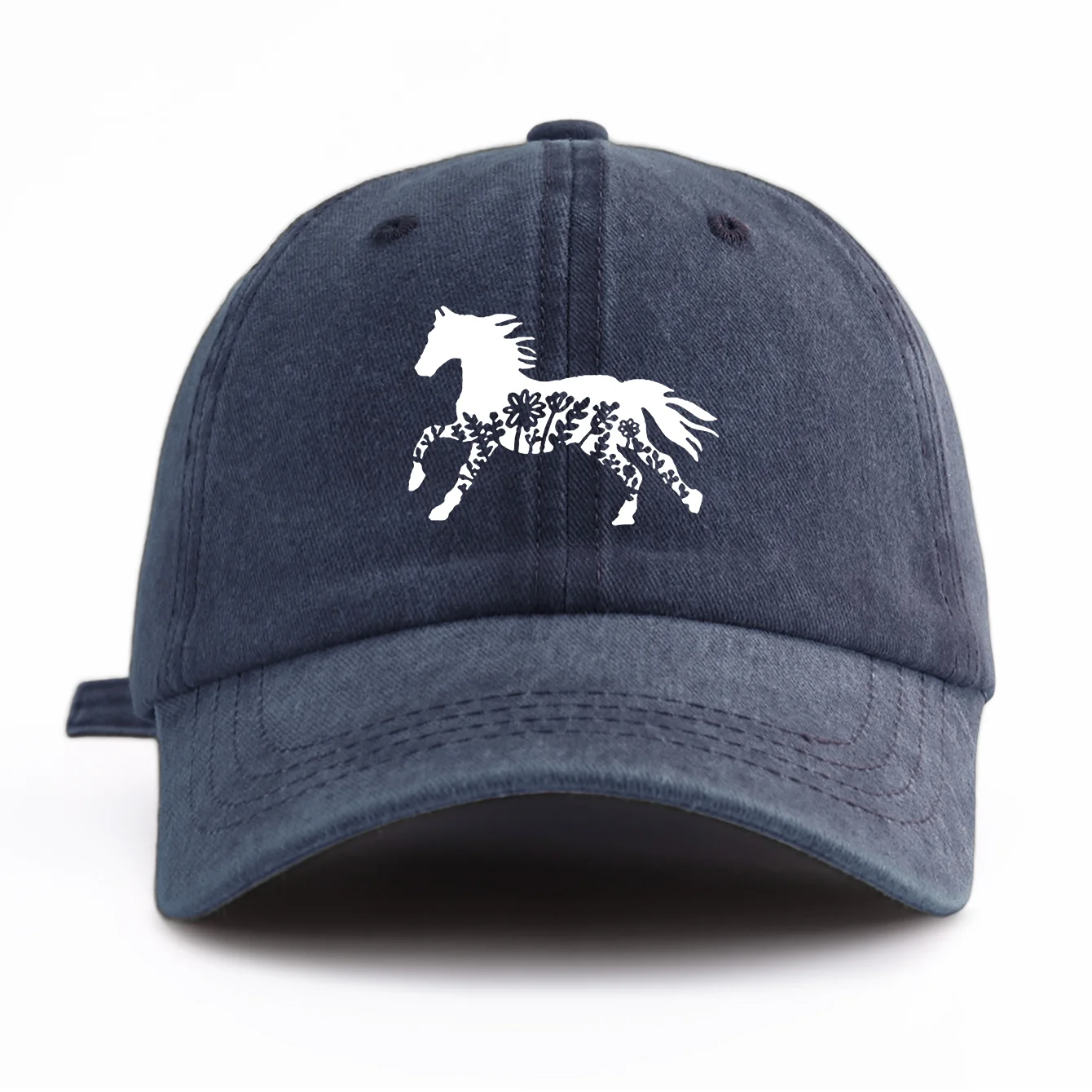1 قطعة Pinting الحصان طباعة قبعة بيسبول مغسولة للبالغين ، الحد الأدنى ريترو ستايل عادية لينة قابل للتعديل قبعة أبي ، مثالية كهدية