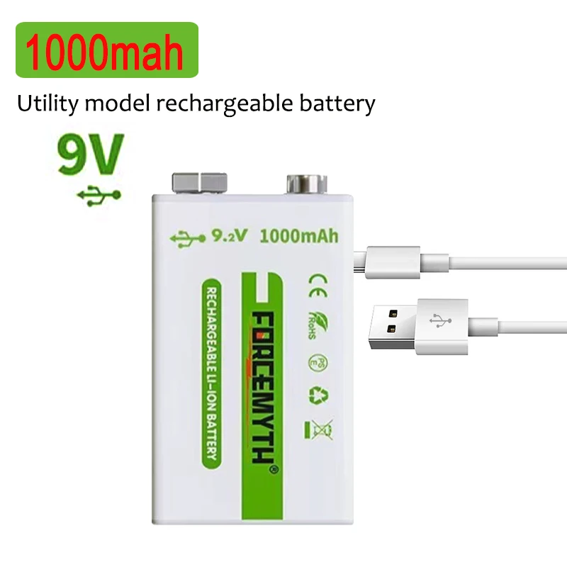 充電式リチウム電池,9V,1000mAh,マルチメーター,マイク,おもちゃ,リモコン,KTV