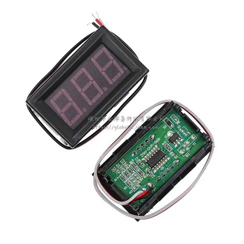 Three wire DC voltmeter 0.56 inch LED digital voltmeter DC 0V-30.0V reverse connection protection