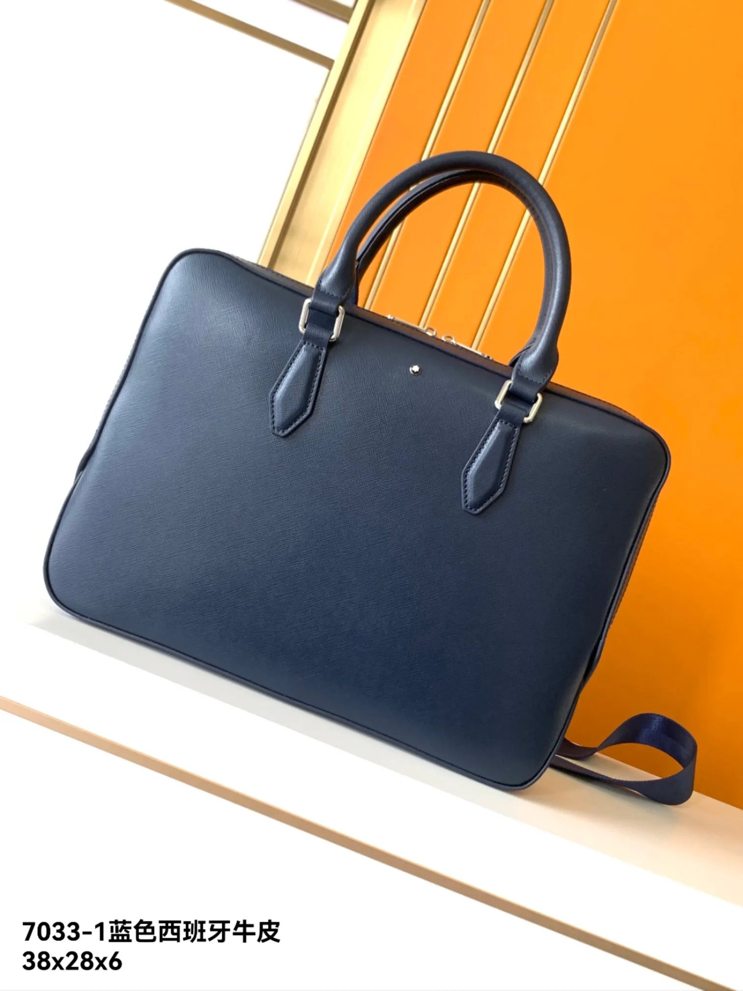 

MB 7033 luxury men's hand bag fashion briefcase first layer cowhide bag