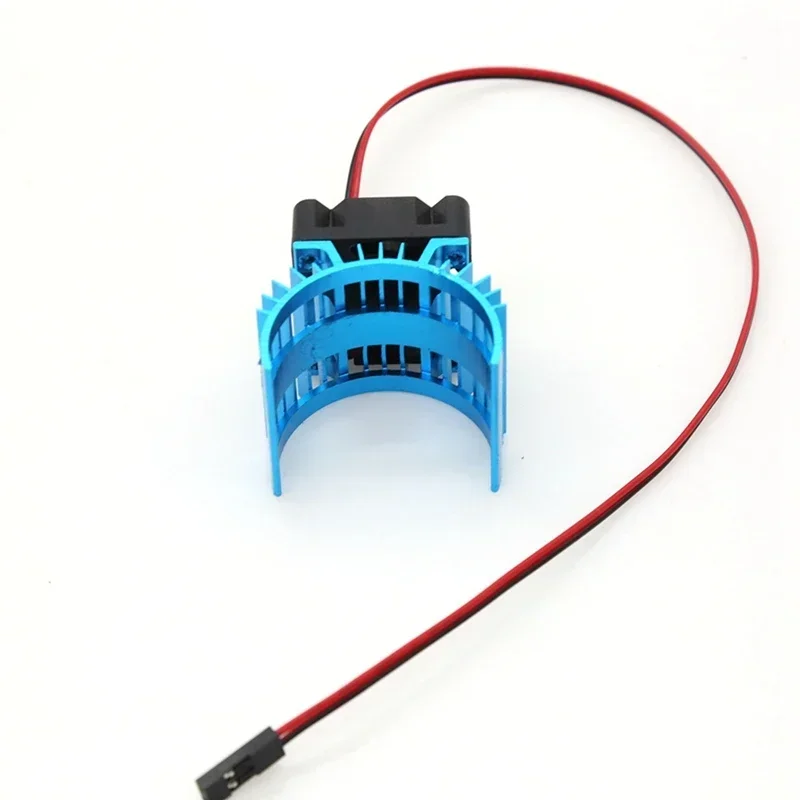 Piezas azules de RC, cubierta de disipador de calor de Motor sin escobillas para coche eléctrico + ventilador de refrigeración para coche 1:10 HSP RC, disipador de calor de Motor de tamaño 540 550 3650