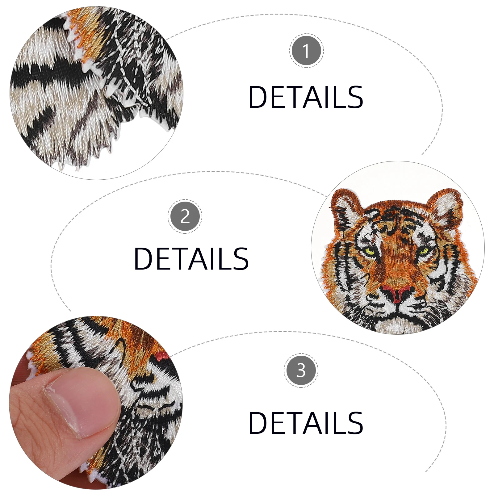 

5 Pcs Tiger Decoration Patches Red Clothing Repair Applique for Shirts Sweaters Cushions Adhesive Embroidery