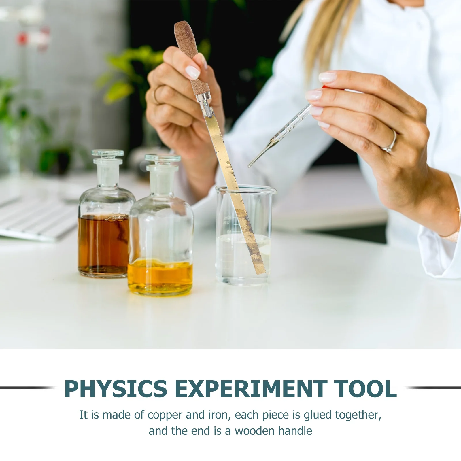 Bimetallstreifen, Physik-Experiment-Werkzeug, Wärmeausdehnung, Kältekontraktion, wissenschaftliche Lehrmittel, Blech, 3,5 cm, Fehler aus Holz