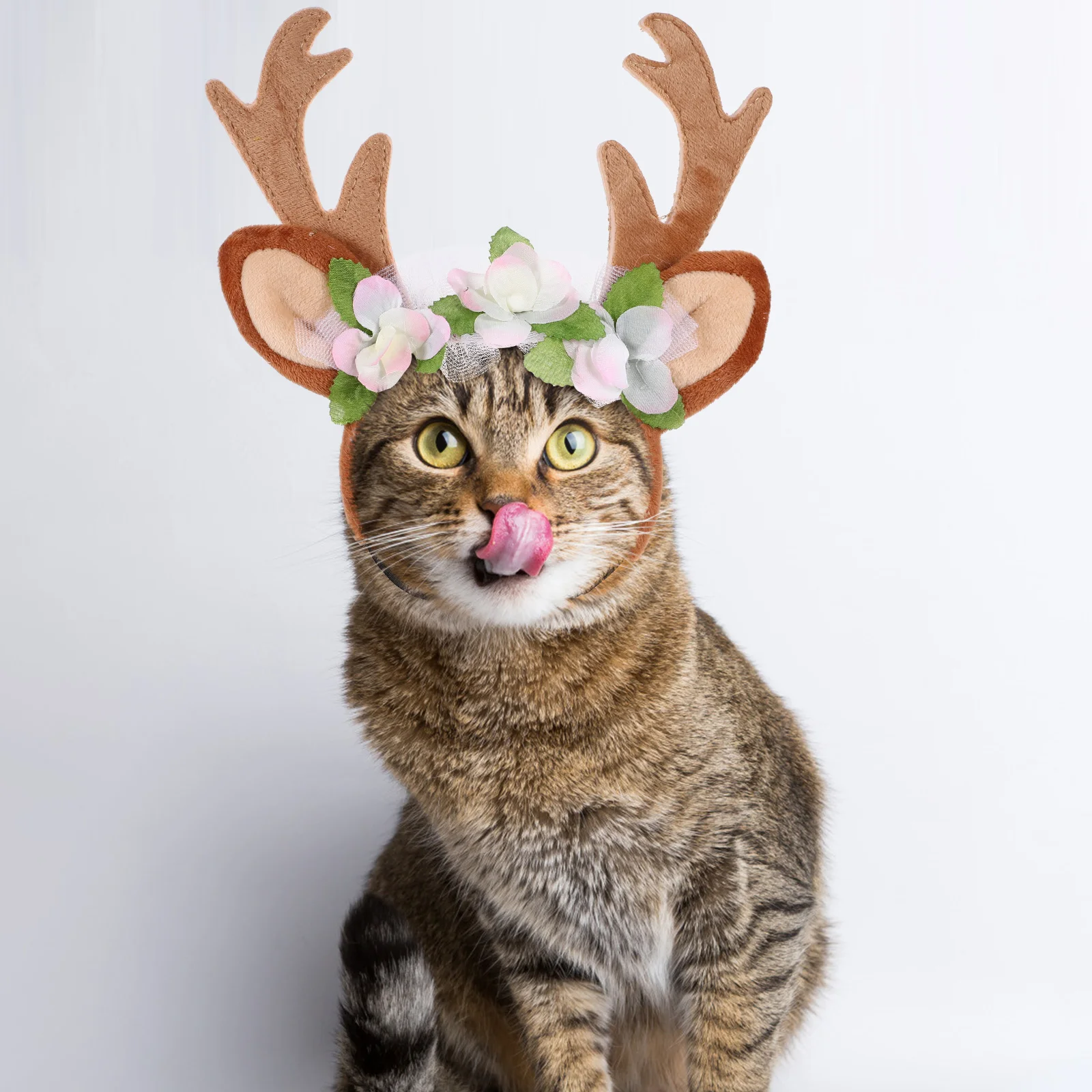 

Dog Reindeer Antler Headband Christmas Pet Costume Accessory Soft Headwear Small Dogs Cats Party Hat Decor Dog Antlers Headband