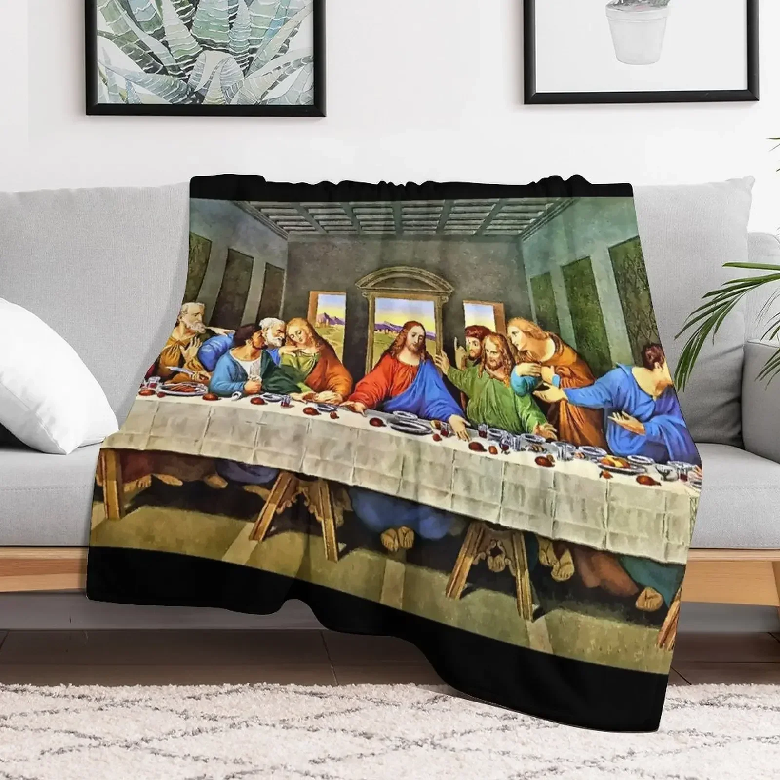 

Original Last Supper Painting Throw Blanket Hair Quilt Blankets