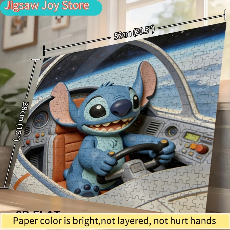Puzzle 2D, płaskie, Disney, Stitch i Myszka Miki, odpowiednie dla dorosłych - wymagające łamigłówki, nostalgiczny prezent do biura