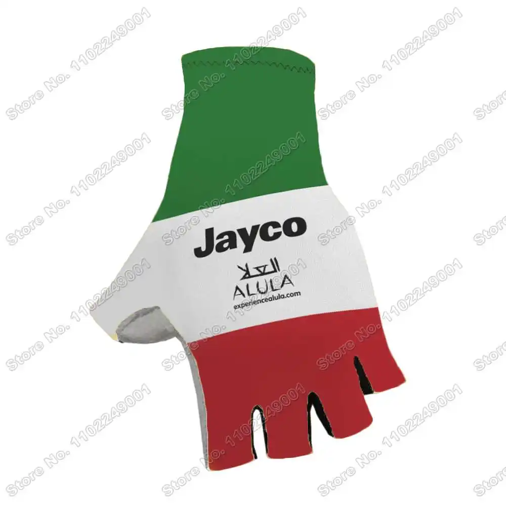 2024 Jayco AlUla Cycling Gloves Gel Half Finger Bicycle Glove Road Bike Jersey Breathable Anti-shock Sports Gloves Bike Glove