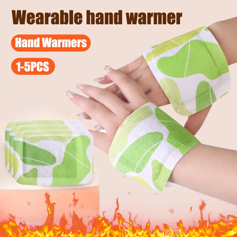 1/ 5 Pairs Self Heating Winter Warm Paste Wearable Disposable Hand Foot Warmers Heat Pack Steam Hand Warmer Wrist Heating Pad