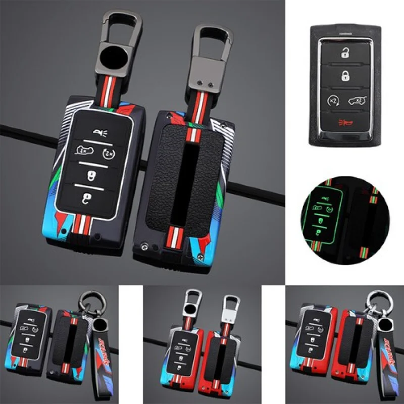 

A+ Zinc Alloy Silicone Car Key Fob Case Cover Bag For Jeep Grand Wagoneer Cherokee