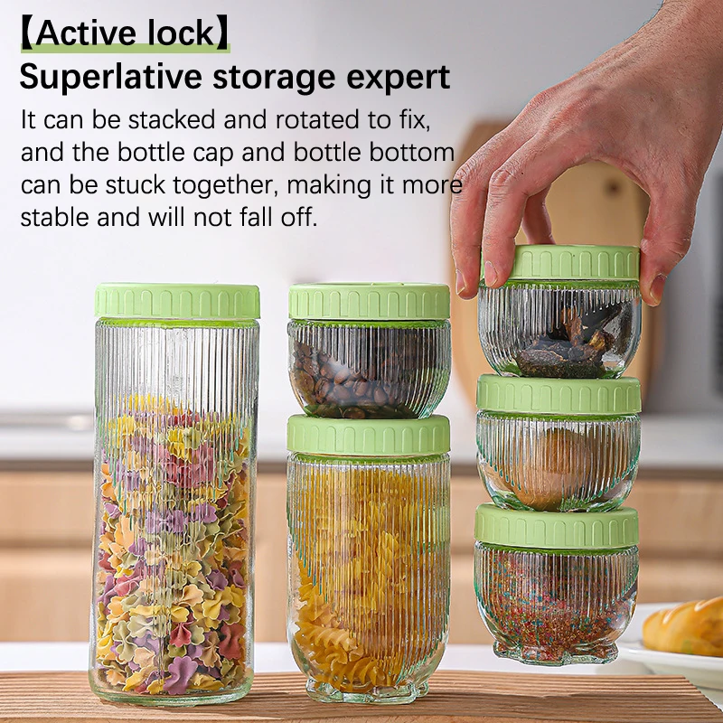 1/3/6Pcs Sealed Cans Food Storage Jar Spice Teas Beans Candy Preservation Bottle Tool Kitchen Tool Value Container Set