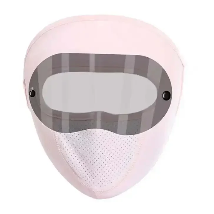 Full Face Cover Washable Unisex Breathable Double Goggles Sunscreen Mask Ice Silk Thin Section