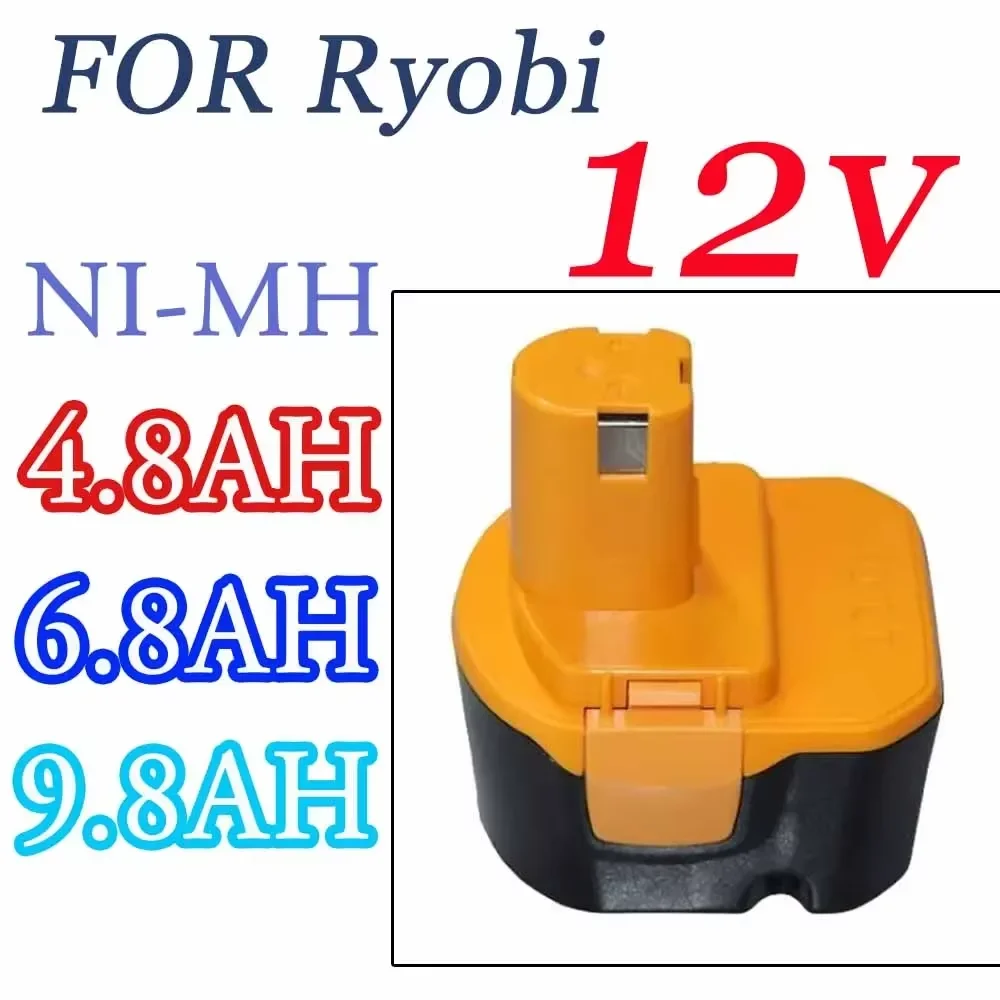 

For Ryobi 12V 4800/6800/9800mAh Rechargeable Battery 1400652 BID1211 CCD1201 CHD1201 CHD1 202 CTH1201 CTH1202 FL1200 Series