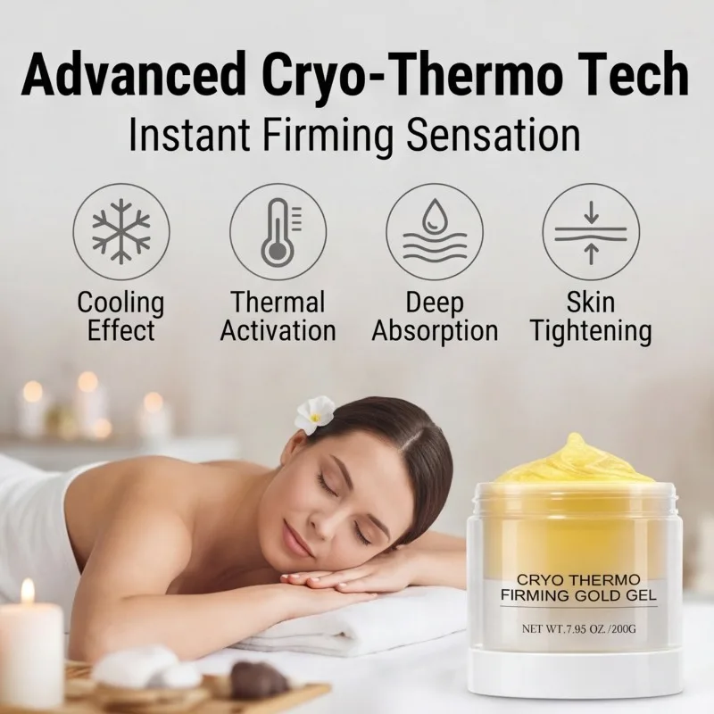 Cryo Thermo Firming Gold Gel 200g – Skin Tightening & Firming Body Ceam, Visibly Smoothes Cellulite & Deeply Hydrates