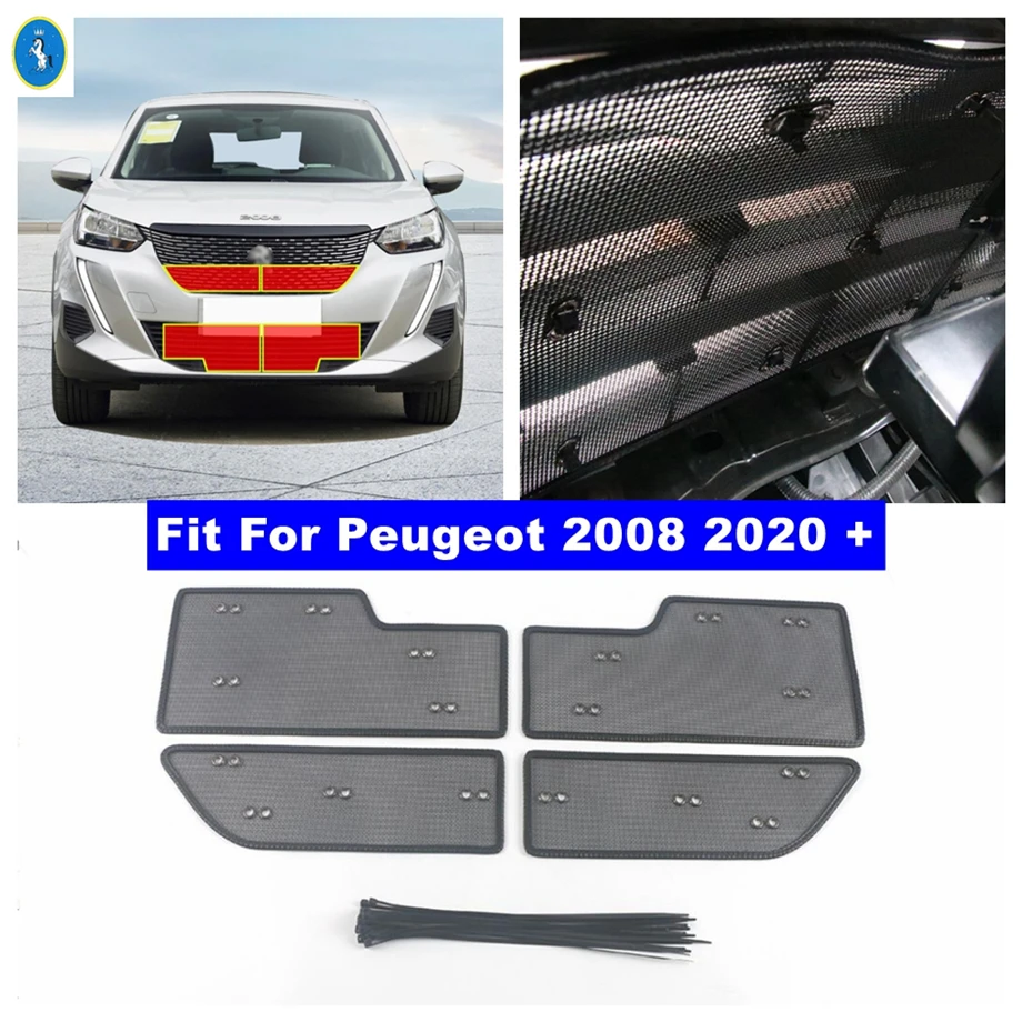 

Auto Front Grille Insert Net Anti-insect Screening Net Protective Head Mesh Cover Kit Accessories For Peugeot 2008 2020 - 2022