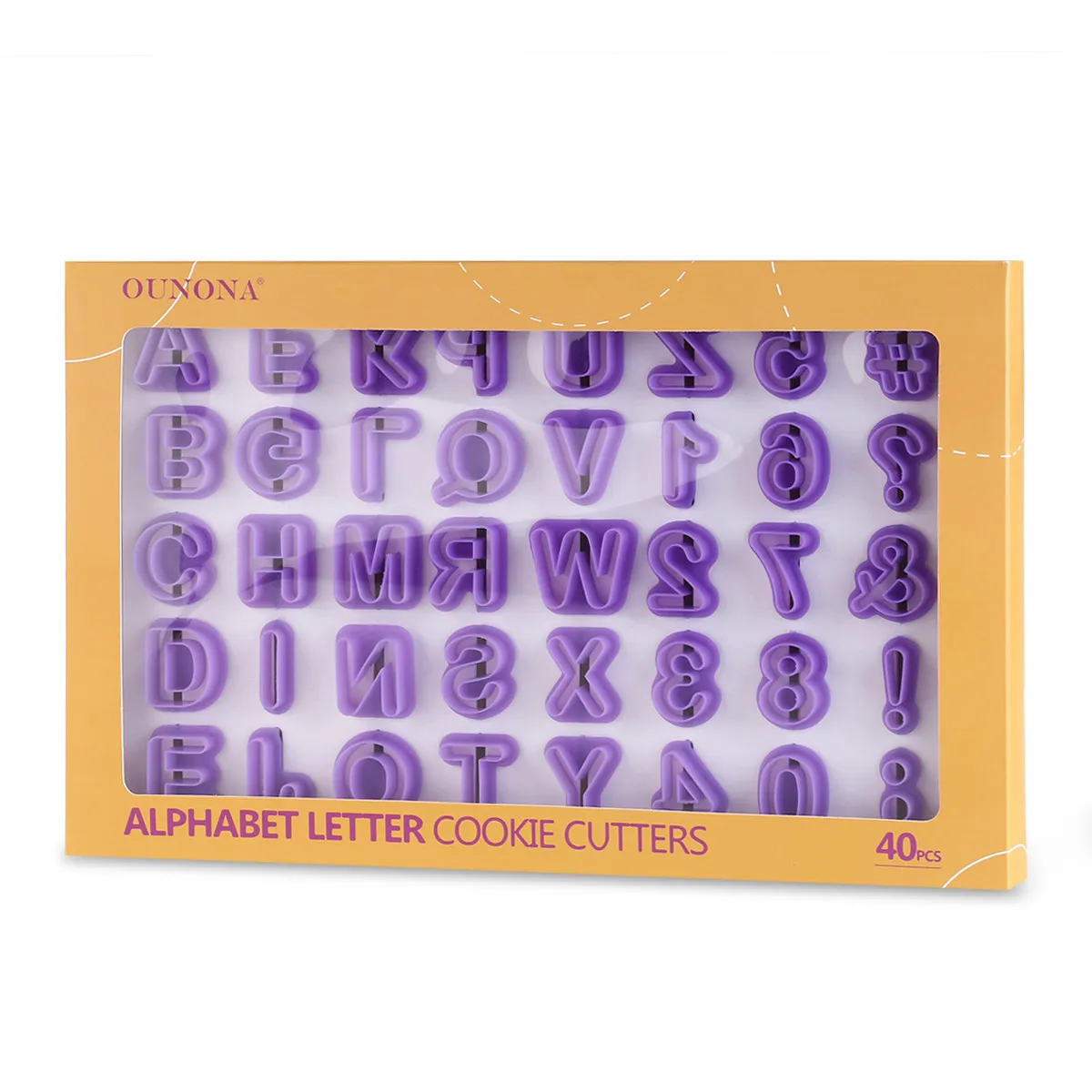 40Pcs Alphabet Number Letter Cookie Cutters Food Grade Plastic Fondant DIY Cake Decorating Tools Embossing Cutter for Baking
