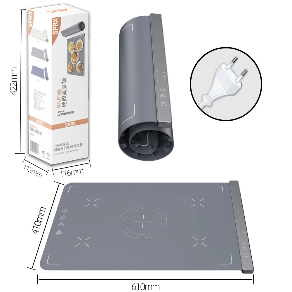 Foldable Food Warmer Mat Electric Warming Tray Coffee Warming Pad for Food Portable Electric Warming Tray Silicone Warmer Plate