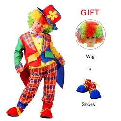 Carnival Variety Children Funny Clown Costumes Christmas Boy  Joker Costume Cospaly Party Dress Up Clown Suits