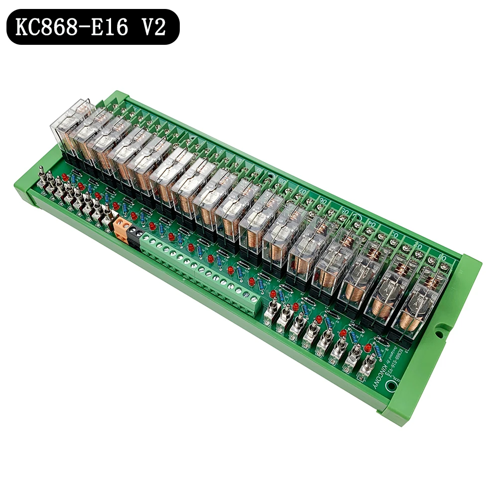 KC868-E16V2 16A DIN Rail Relay Module Board Terminal With Manual Control Button Keypad