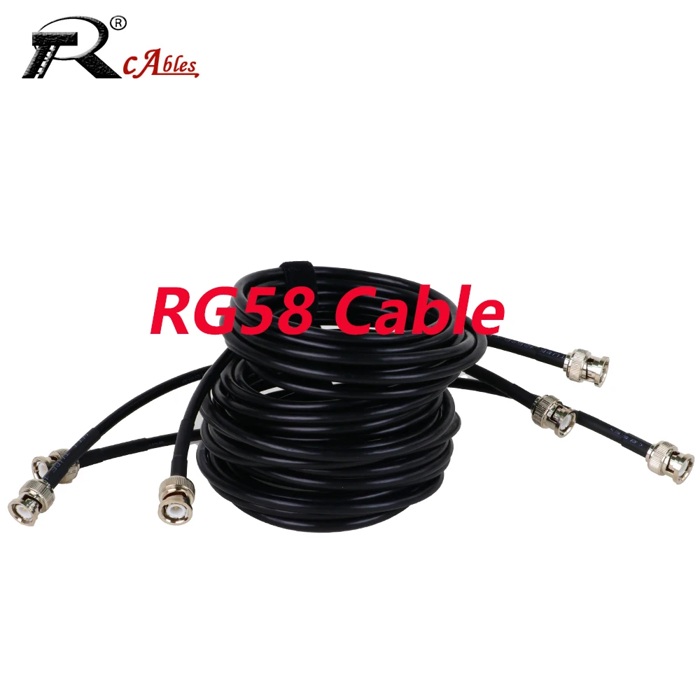 RF Coaxial RG58 Cable BNC Male to BNC Male Connector  Bulkhead Extension Cord 50Ohm  for WIFI Antenna Pigtail Jumper
