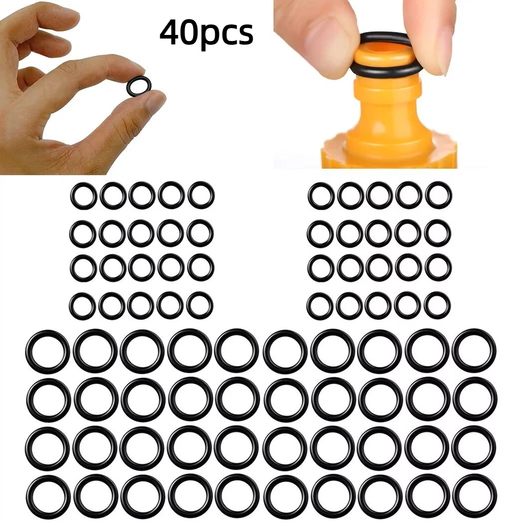 40pcs High Pressure Cleaning Machine O-Ring Quick Disconnect Joint Gasket Sealing O-Ring Rubber Sleeve Accessories