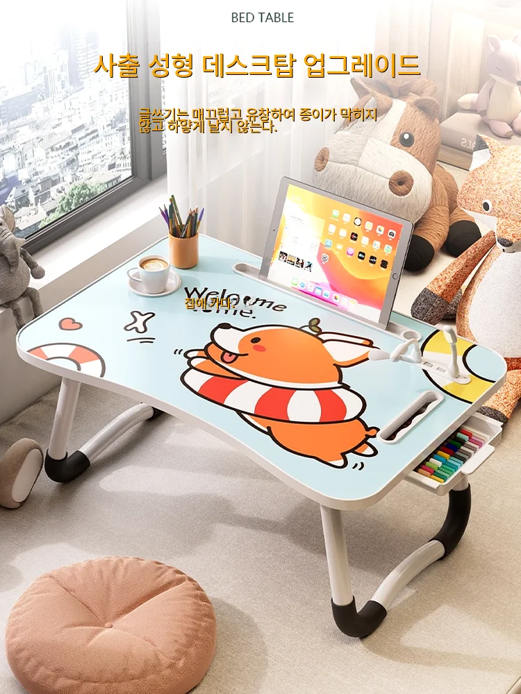 سرير كمبيوتر محمول كمبيوتر ألعاب مريح حديث مكتب قابل للتعديل الحد الأدنى قائم قابل للطي على شكل حرف L زاوية اللفة مكتب محمول #5