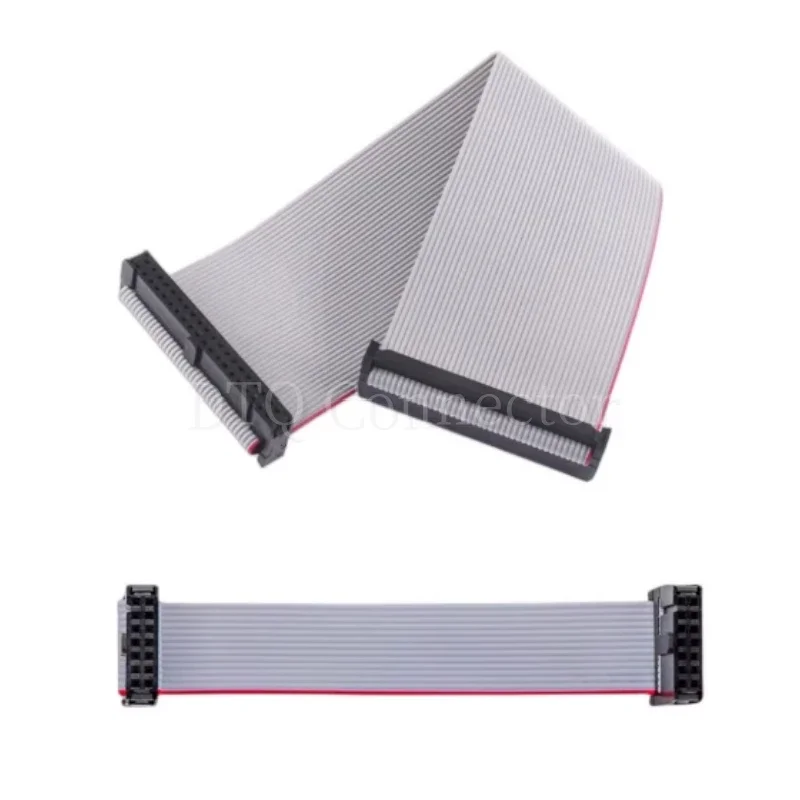 1Pcs 2.54mm FC 6/8/10/12/14/16/18/20/24/26/30/34/40/44/50 Pin Gray Flat Ribbon Cable Connector 10-100cm For DC3 IDC Box Header