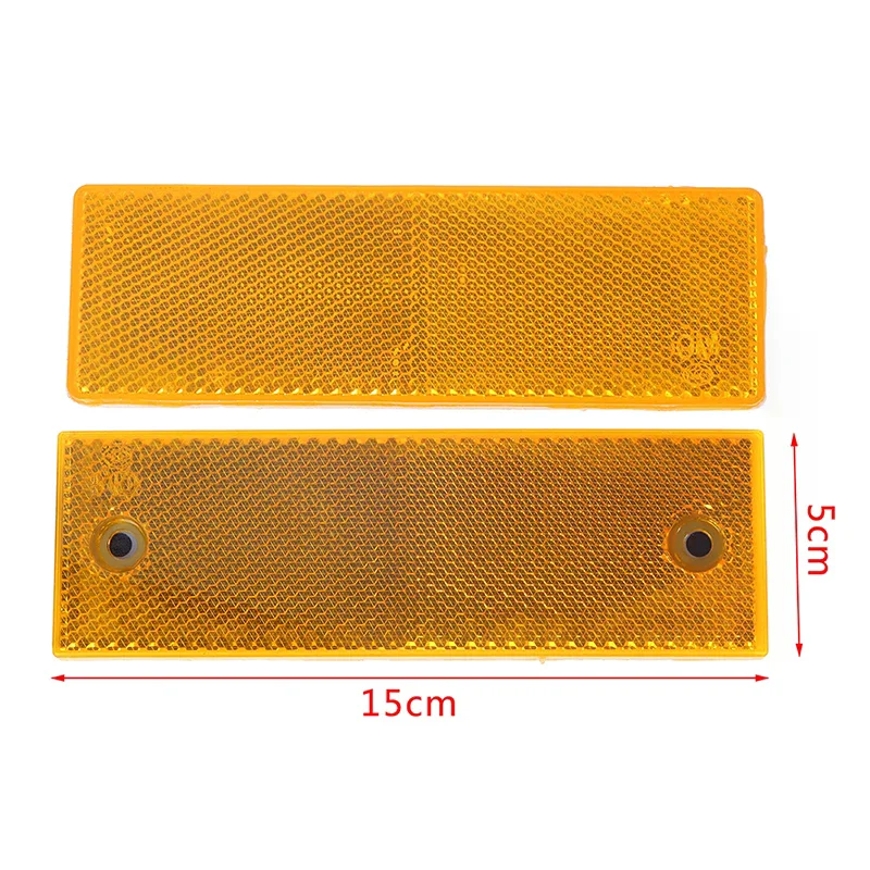 2 uds rojo/blanco/naranja camión motocicleta adhesivo rectángulo Reflector de plástico placa de advertencia reflectante pegatinas señal de seguridad