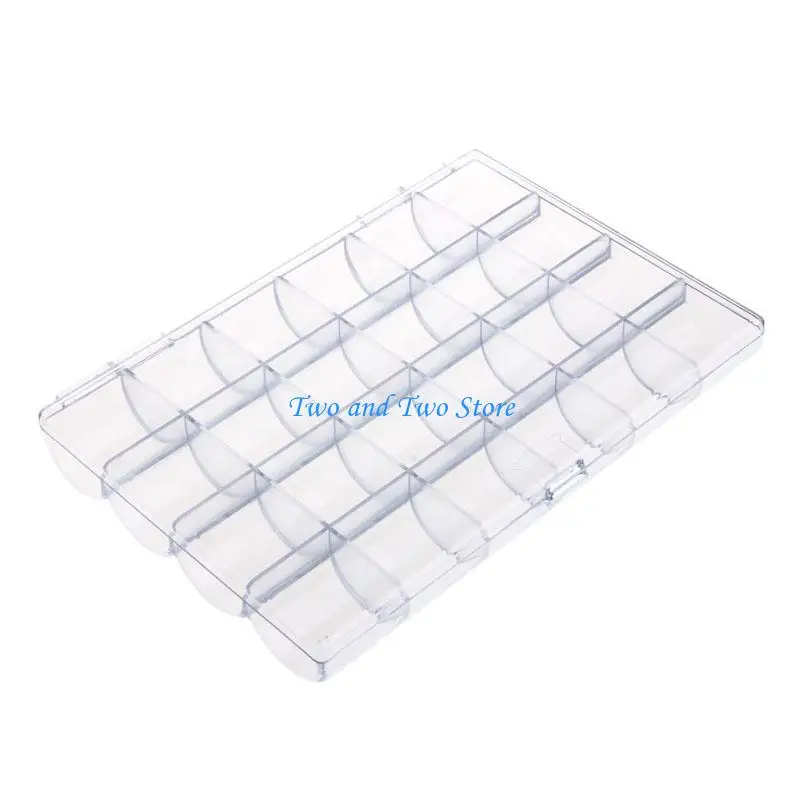 

HX6F Прозрачная пластиковая шкатулка для драгоценностей, органайзер, контейнер для хранения безделушек с крышкой, 24 сетки