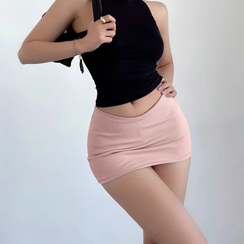 Sexy Hot Girl V-Shaped Low Waist Elastic American Style Slim Hip Skirt For Women