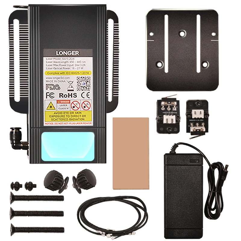 

Более длинный модуль лазерного гравера мощностью 20 Вт, лазерная головка «сделай сам» для лазерного гравера, защита глаз, совместимая с серией RAY5 и сериями B1