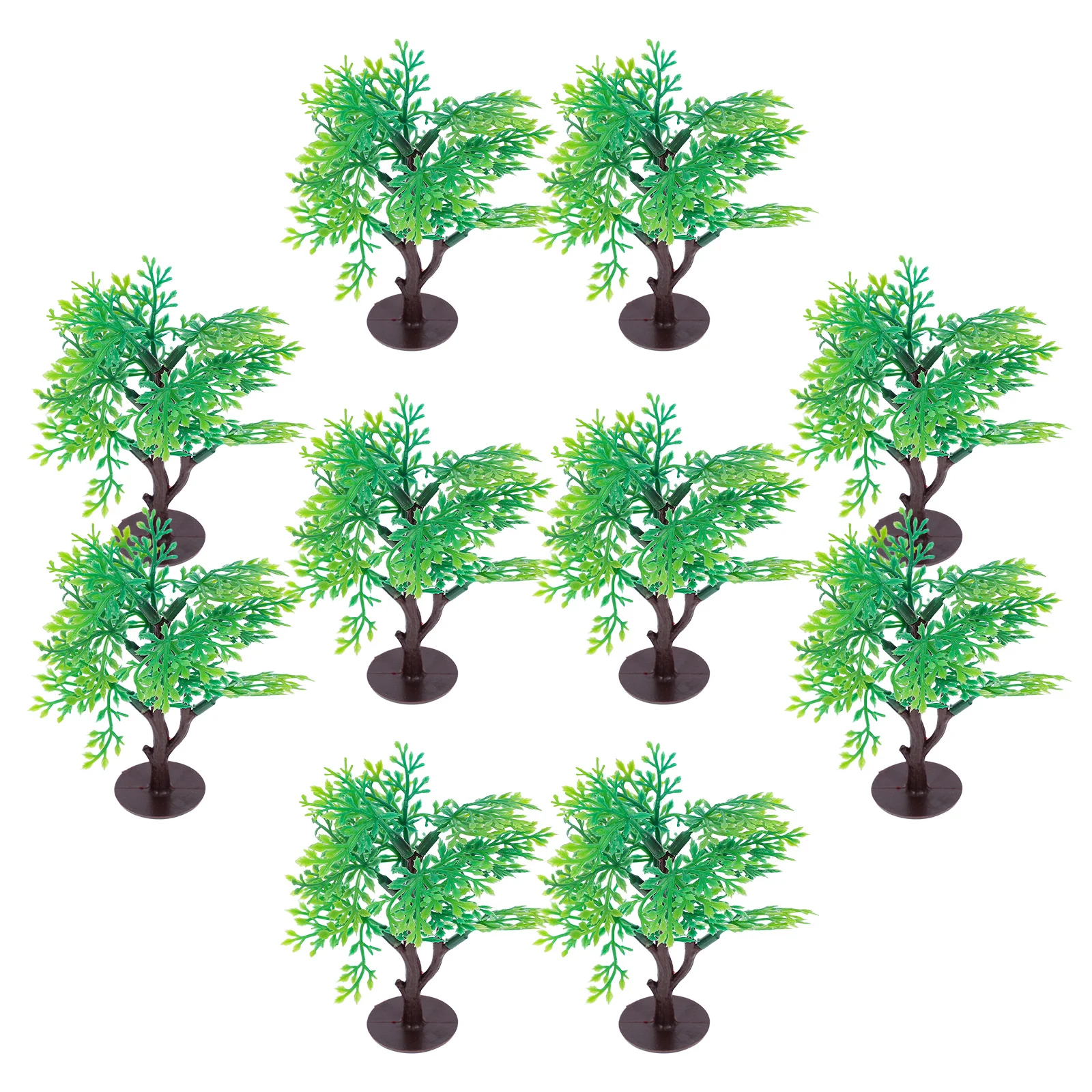 

10pcs Micro Landscape Decor Artificial Green Trees For Train Railroad Diorama Wargame Park Scenery Plastic Miniature Tree Layout