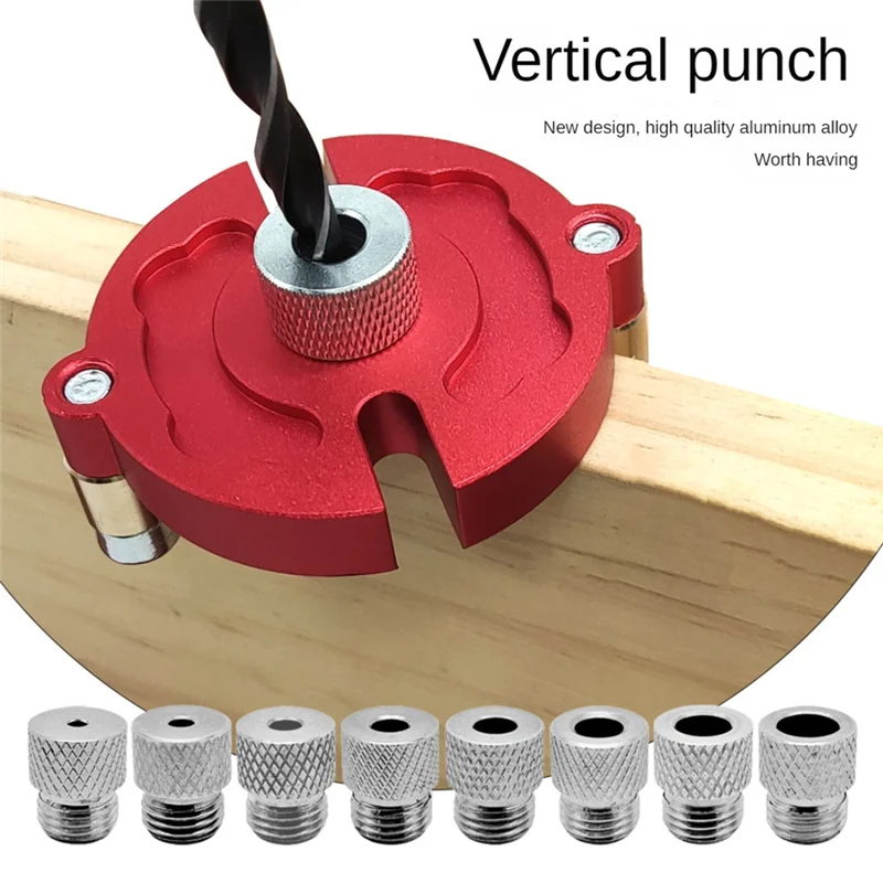AB47-แนวตั้งหลุมJig 3-10Mm Bushingไม้Fastไม้Splicingเจาะท่องเที่ยวLocator Self-Centering Scriber