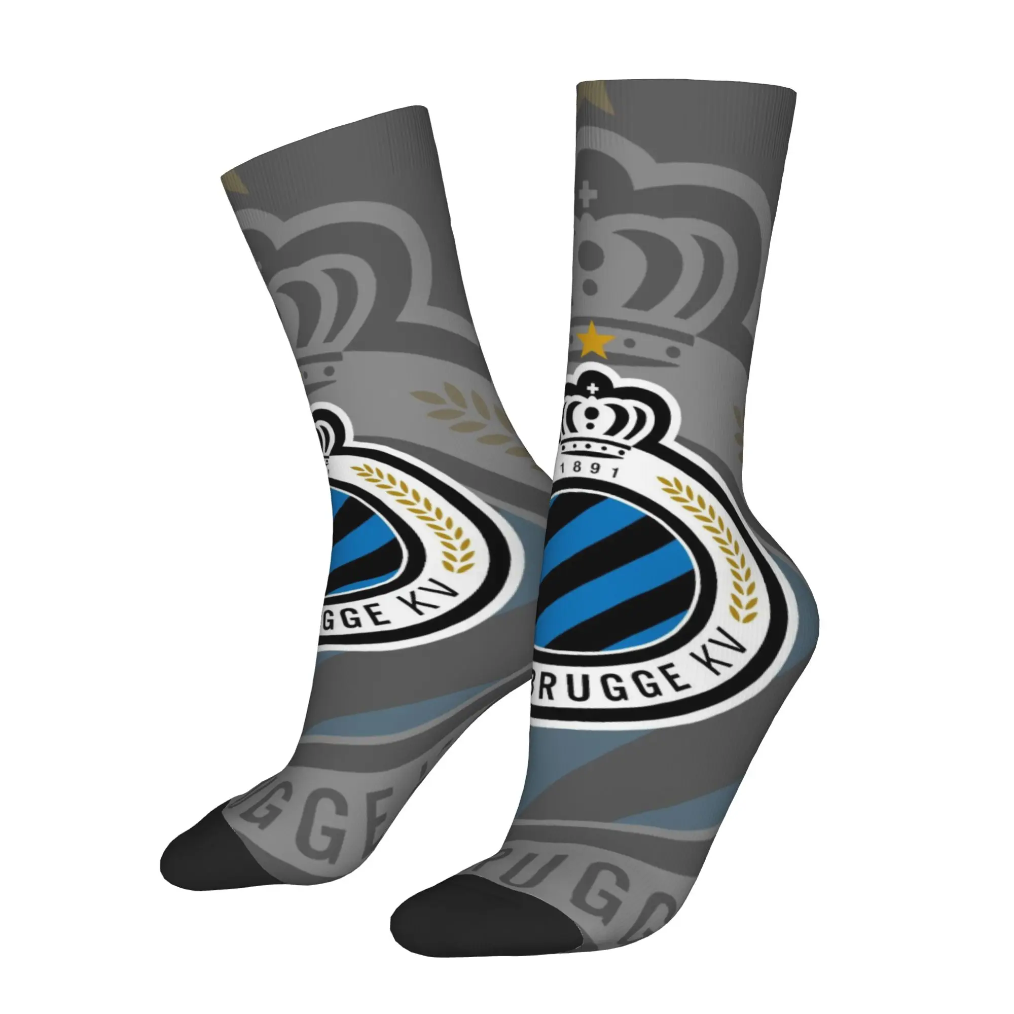 Hip Hop Vintage Club Brugge Crazy Men's compression  Socks Unisex Club Brugge Harajuku Pattern Printed Funny Novelty Crew Sock