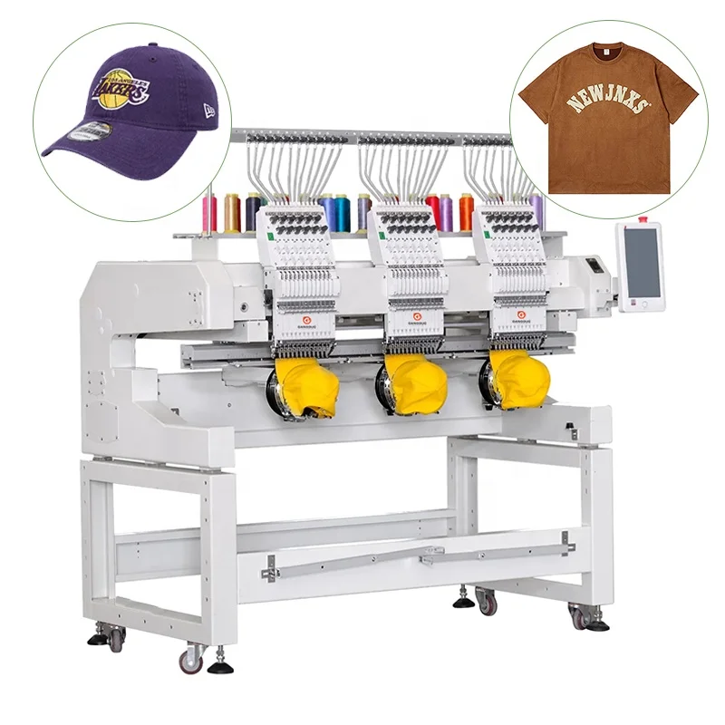 Bordadora De Mauina Maquina 3 Cabeza Cabezales 3 в 1, рубашка с тремя головками и вышивкой в Таиланде для ЖК-дисплея