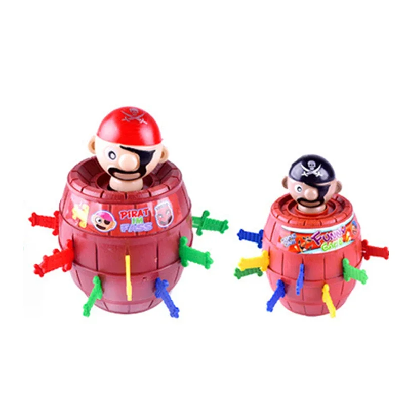 8-10CM Kids Funny Guessl Toy Pirate Barrel Novelty Toy Classics Gaes Intelligence for Children Lucky Stab Pop Up Toy