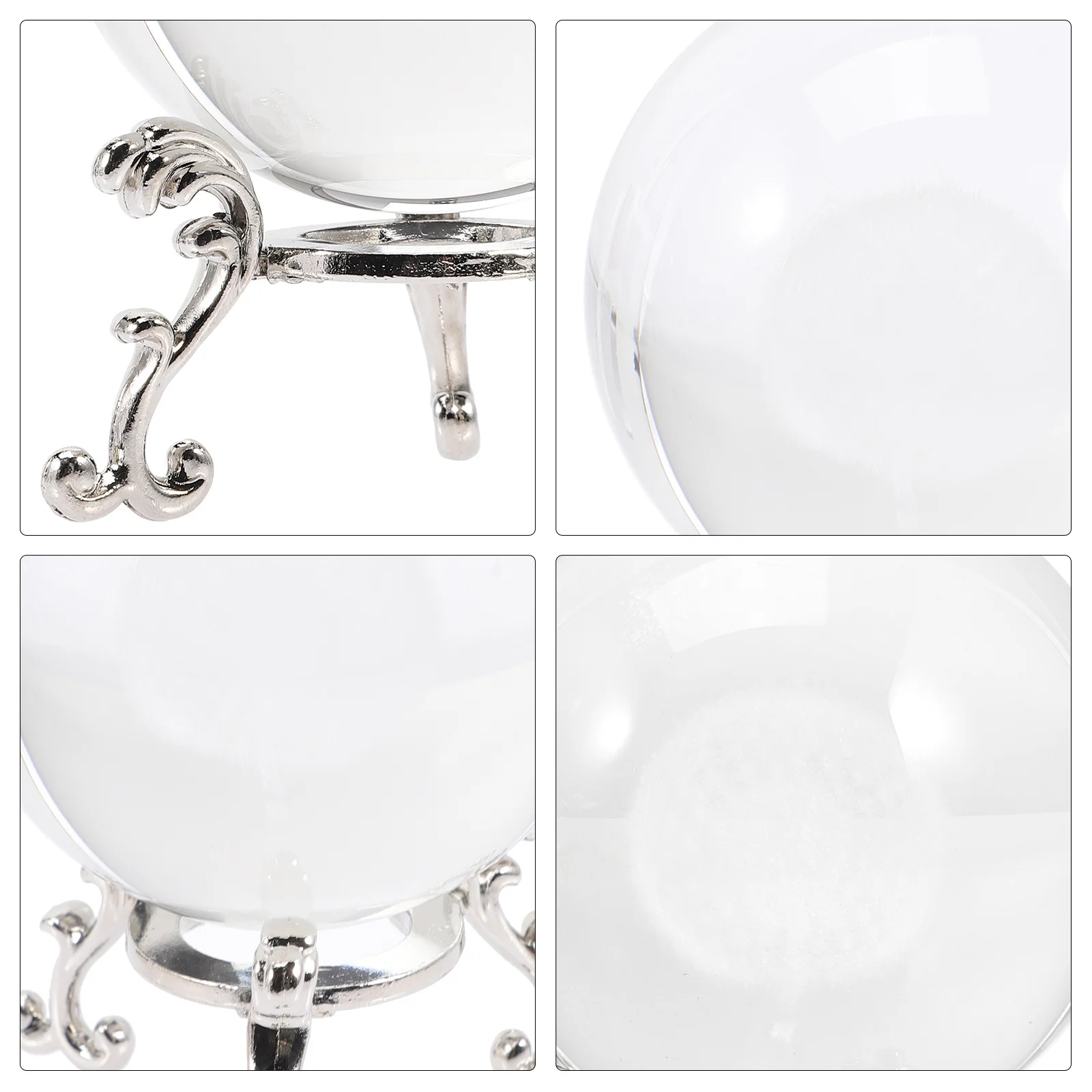 

1Set Clear Crystal Ball Sphere Modern Decorative Display with Stable Base Tabletop Ornament Home Office Crystal Ball Gift