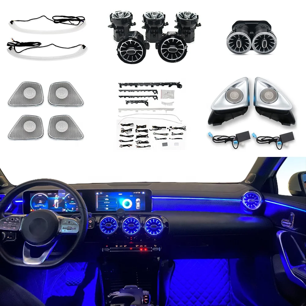 

STLFA-class W177 Front and Rear Air Vent 4D Rotary Tweeter Speaker 64 Colors Ambient Light for Mercedess-Benzs W177