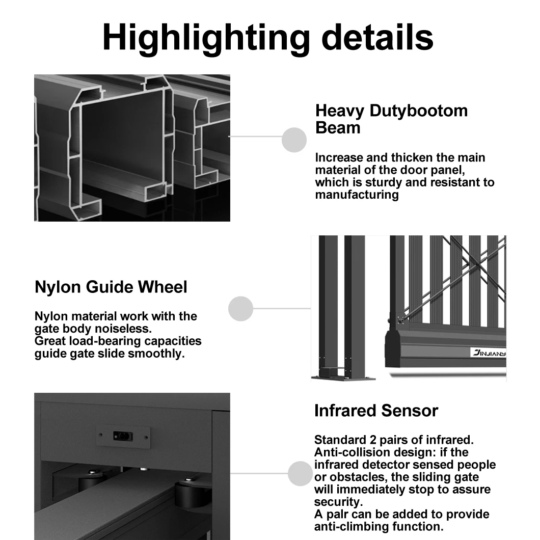 تخصيص في الهواء الطلق مدخل درب السلامة البوابة الرئيسية التجارية التلقائي سياج ناتئ تعليق الباب #3
