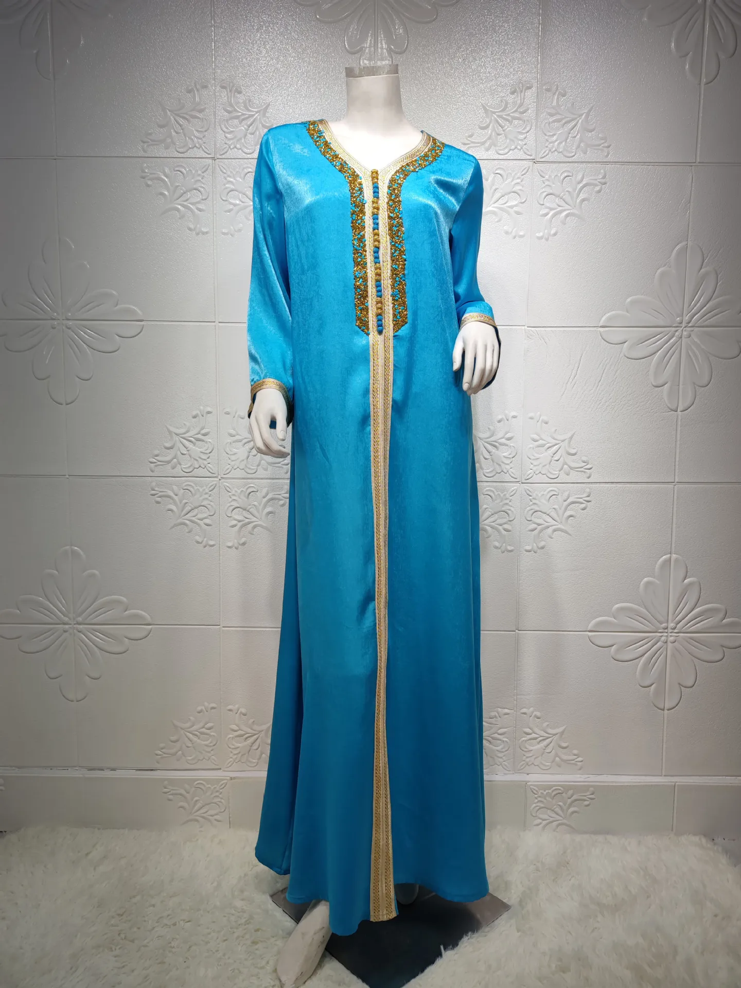 Muslim Hijab Dress for Women Pink Ramadan Eid 2021 Moroccan Kaftan Dubai Jalabiya Arabic Middle East Islamic Clothing