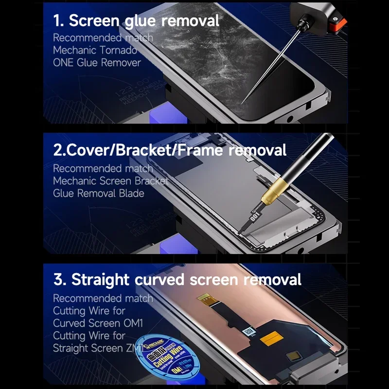 MECHANIC EliteOne Rotary LCD Screen Separator Remove Glue For Mobile Phone Repair Screen Fixed Heated Separator