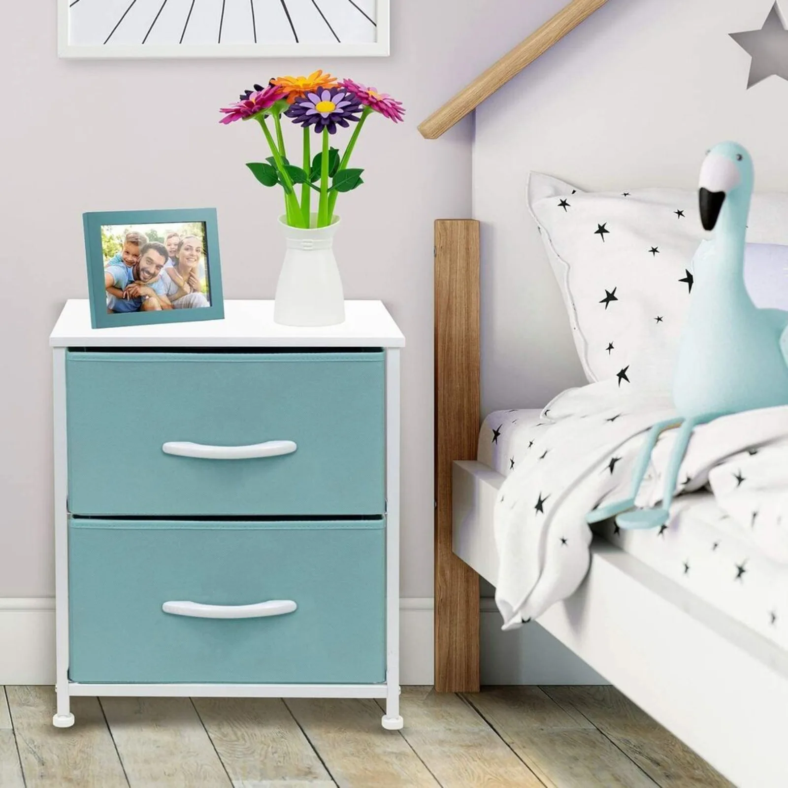 Bedside Night Table + 2 Drawers - Small Kids Dresser for Bedroom - Sleek & Style United States