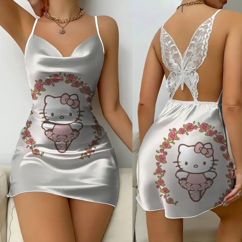 

2024 Summer Sleevesless Sleepwear for Women New Cartoon Pattern Female Pajama Sexy Slip Dress Women's Sleepwear Free Shipping