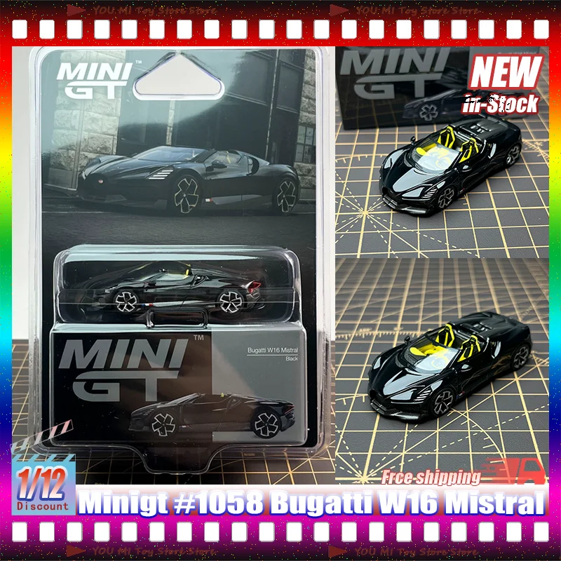 

In Stock 1:64 Minigt #1058 Bugatti W16 Mistral Miniature Die-Cast Alloy Car Model Custom Children Toy Collectible Gifts Ornament