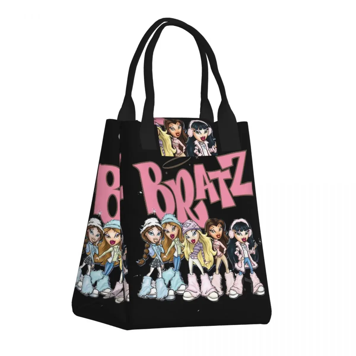 Bratz Rock Angelz Insulated Lunch Box Women Japanese Anime Cartoon Portable Warm Cooler Thermal Lunch Bag Food Container Tote