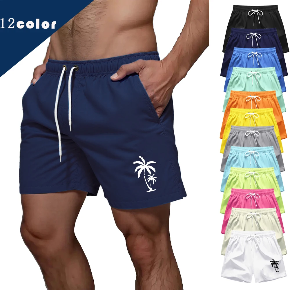 

Coconut Tree Printed Swim Trunks for Men Summer Quick Dry Beach Shorts Mens Swim Shorts for Surfing Beach Pool Party 12 Colors
