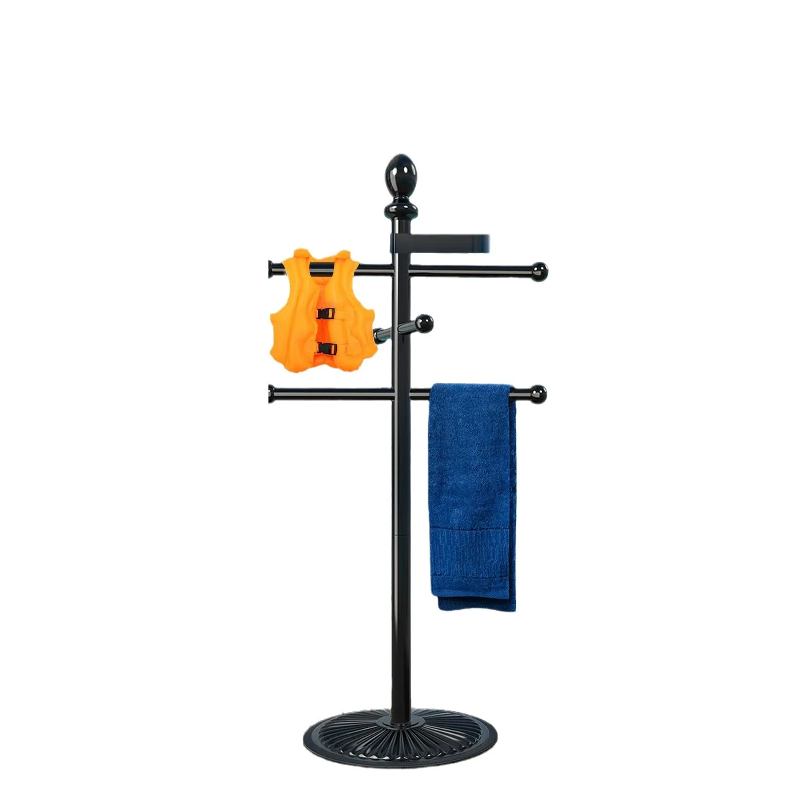 

Outdoor Pool Towel Rack Never Tilts Metal Heavy Duty Accessories with Heavy Metal Base Towel Dye Rack